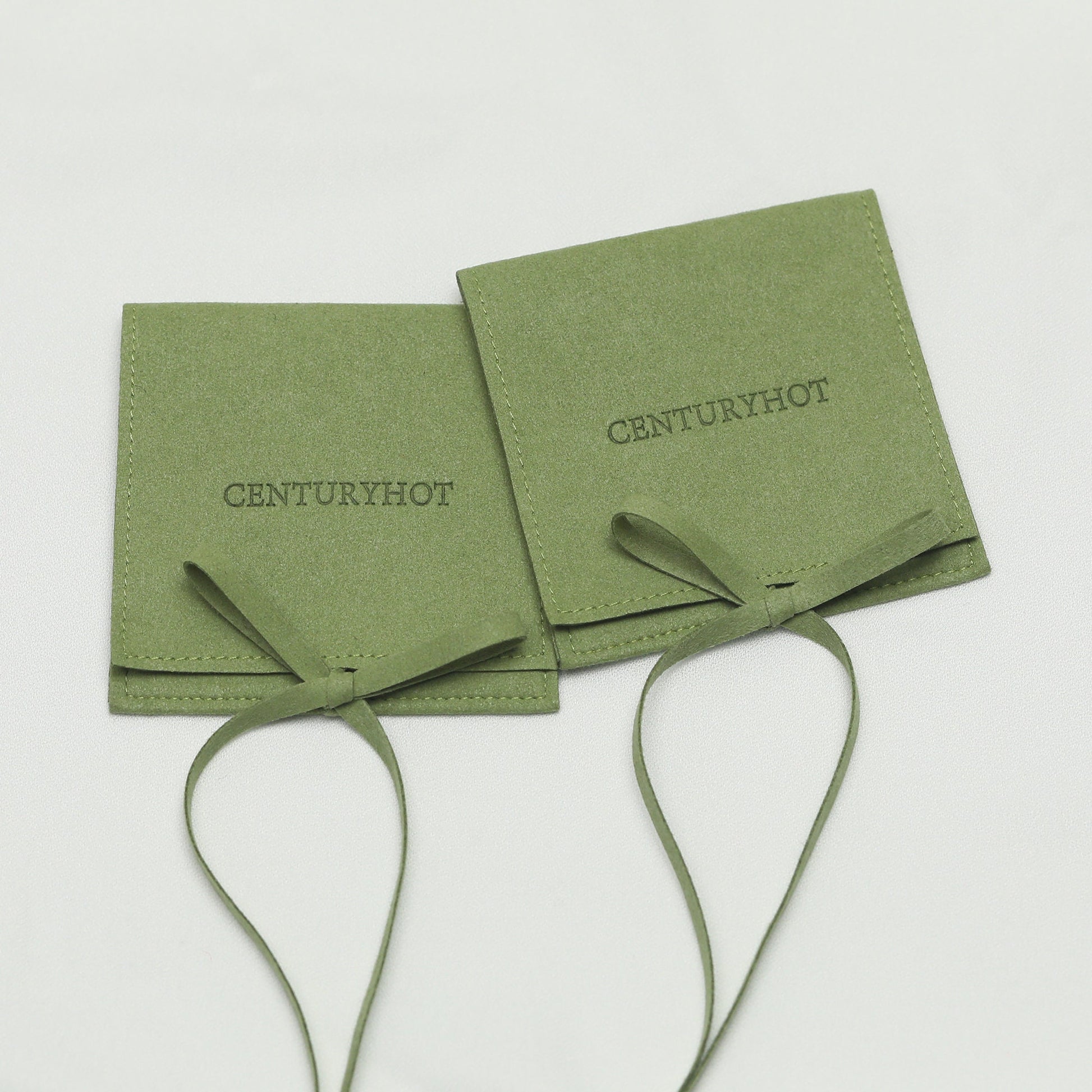 Grass Green Microfiber Jewelry Envelope Bags, Custom Logo-6