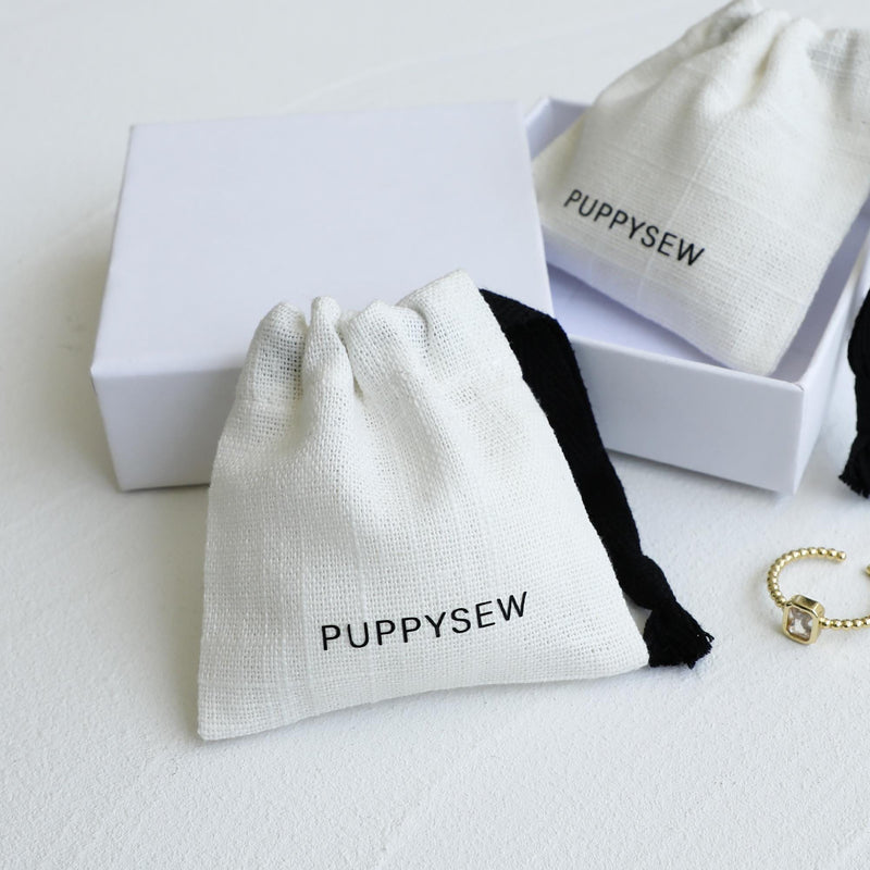 100 White Cotton Canvas Drawstring Bags, Personalized Logo Jewelry Packaging-zoom-