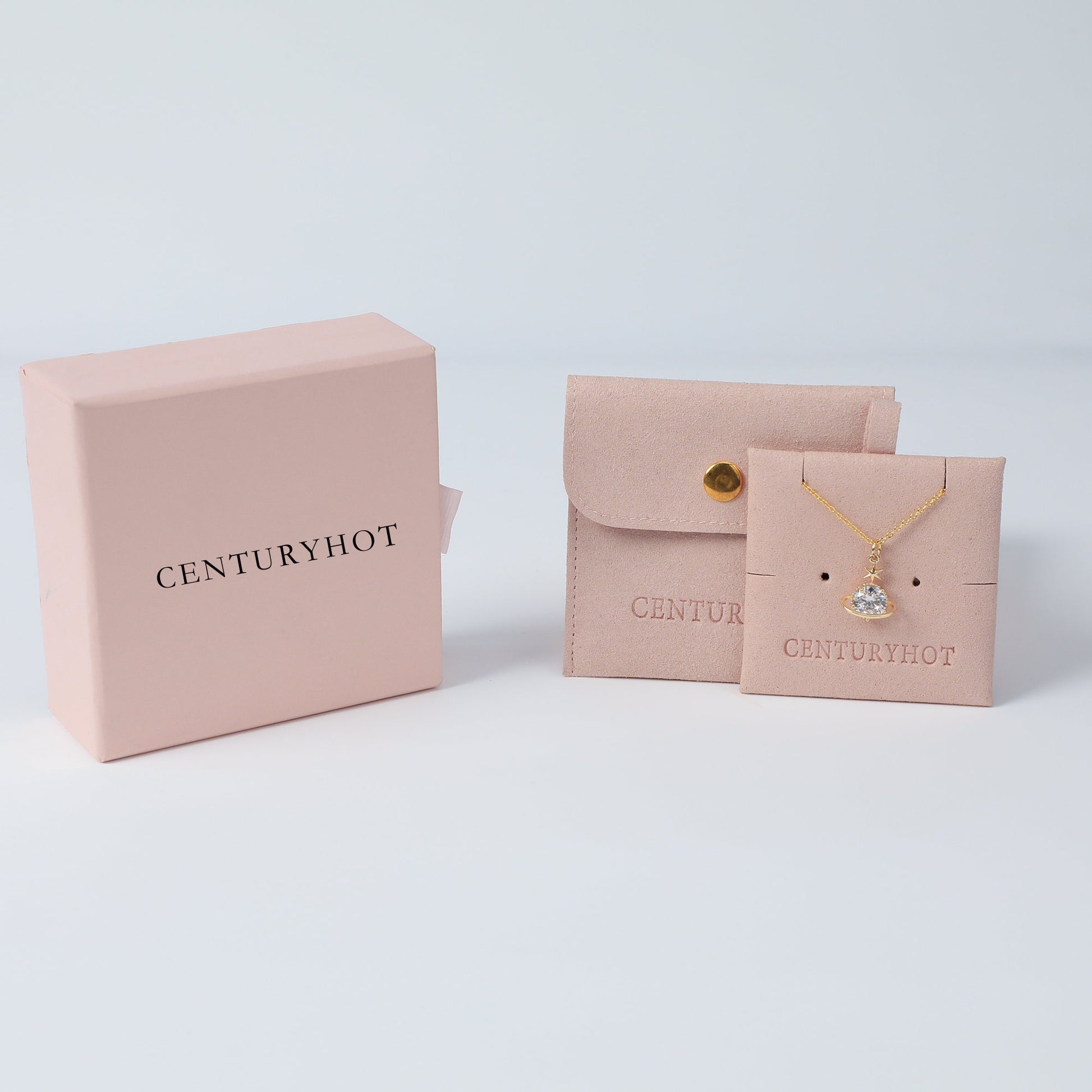 Custom Logo Jewelry Box with Bag & Necklace Clip-7