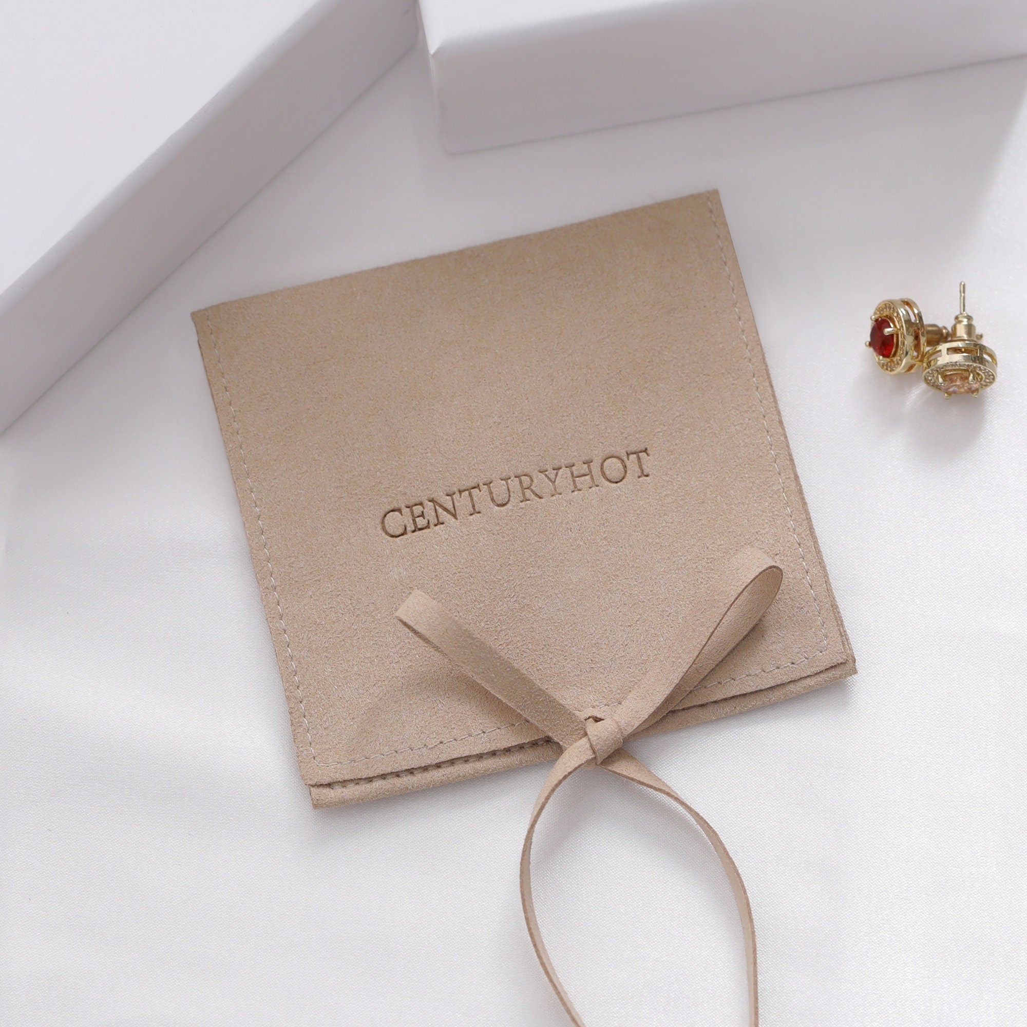 Personalized Microfiber Jewelry Bags, Embossed Logo Packaging-zoom-3