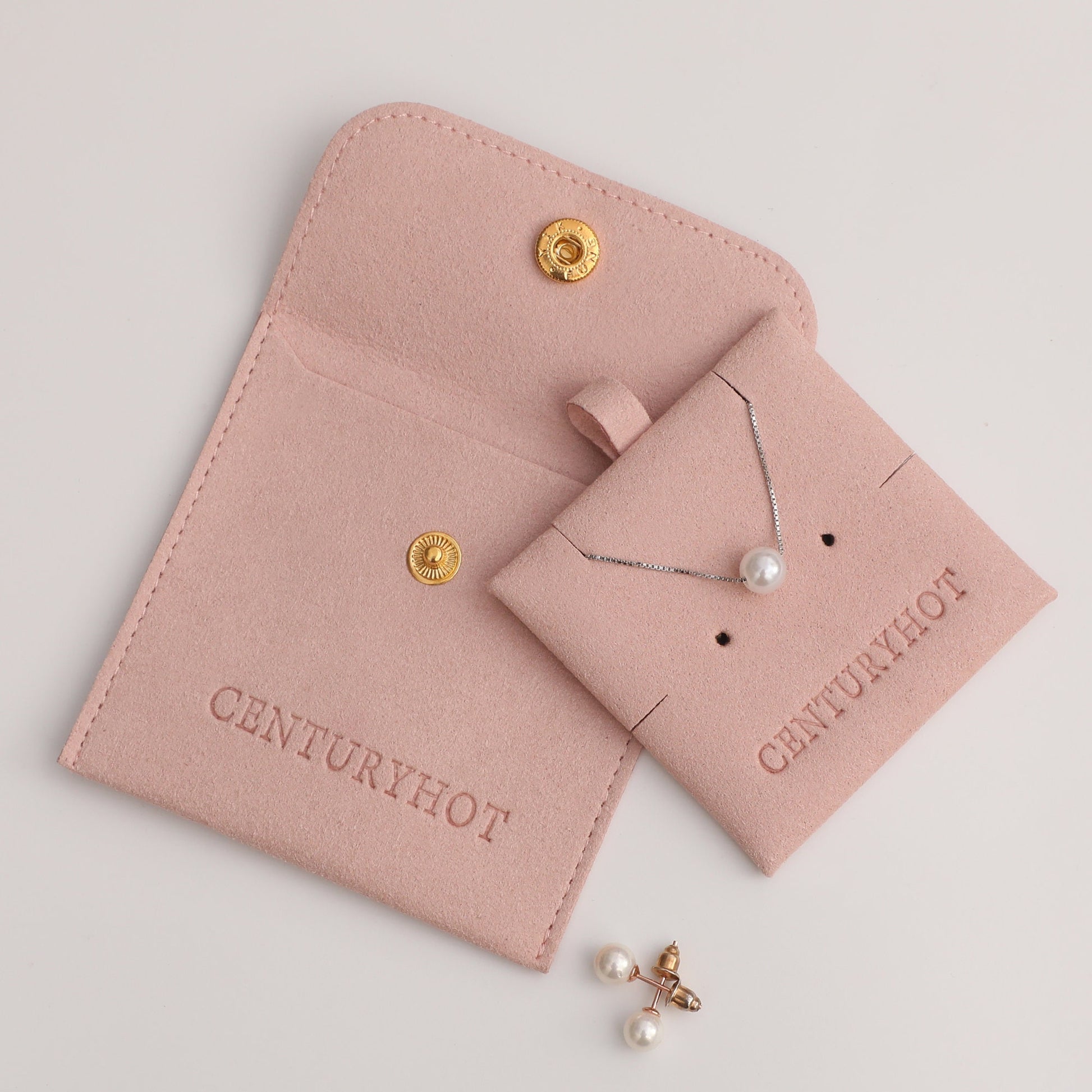 Custom Jewelry Pouch Set (50) | Microfiber Snap Bags with Logo-9