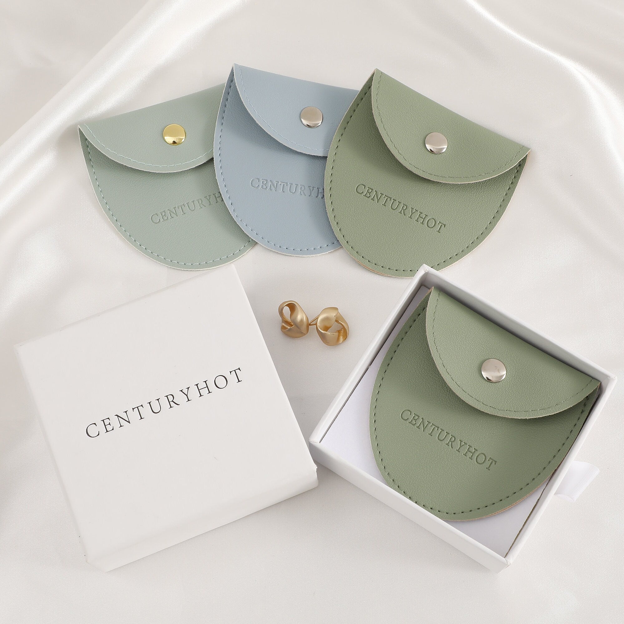 Personalized Faux Leather Jewelry Bag with Logo, Custom Packaging-zoom-6