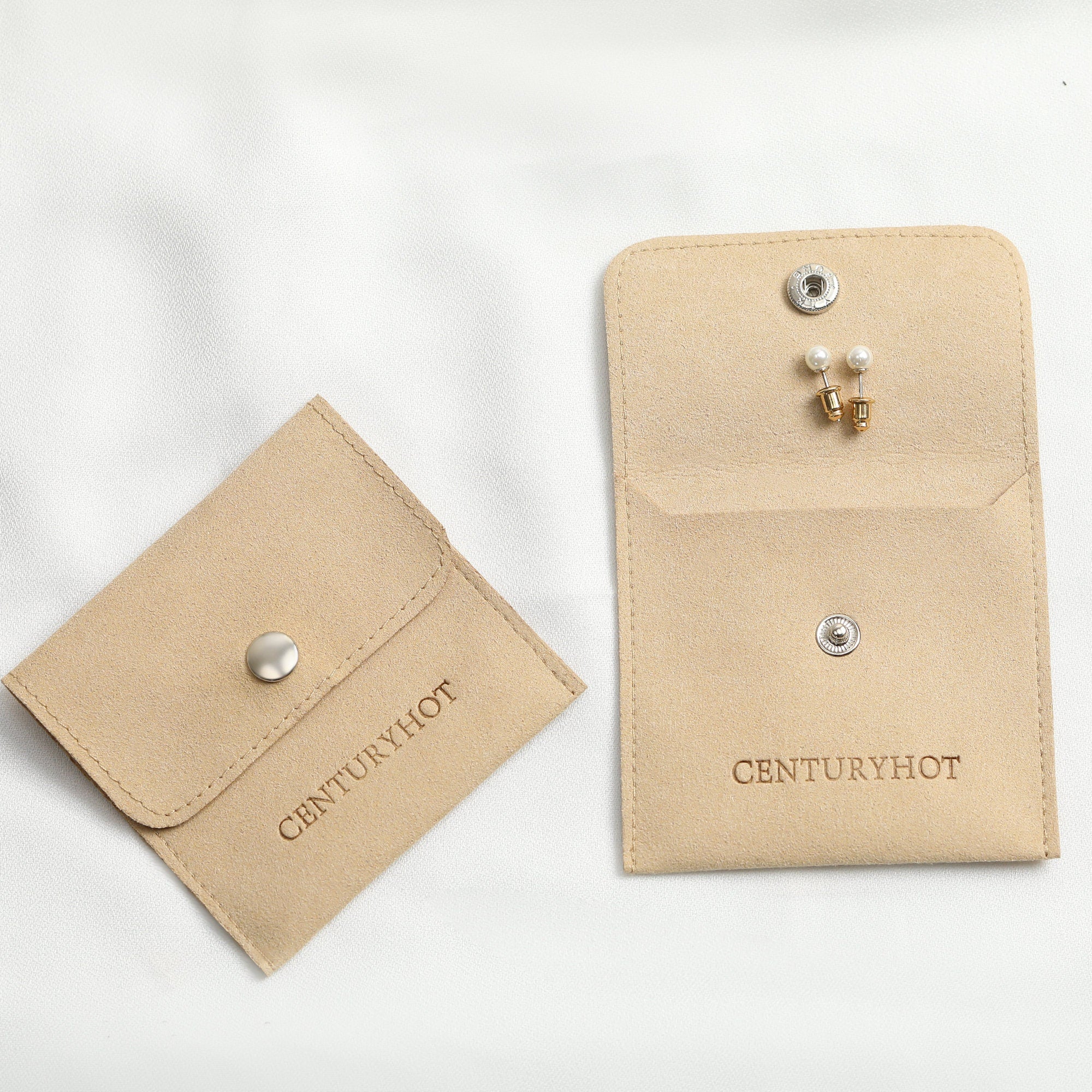 Custom Logo Microfiber Jewelry Bag with Button, Wholesale (50 Pieces)-zoom-6