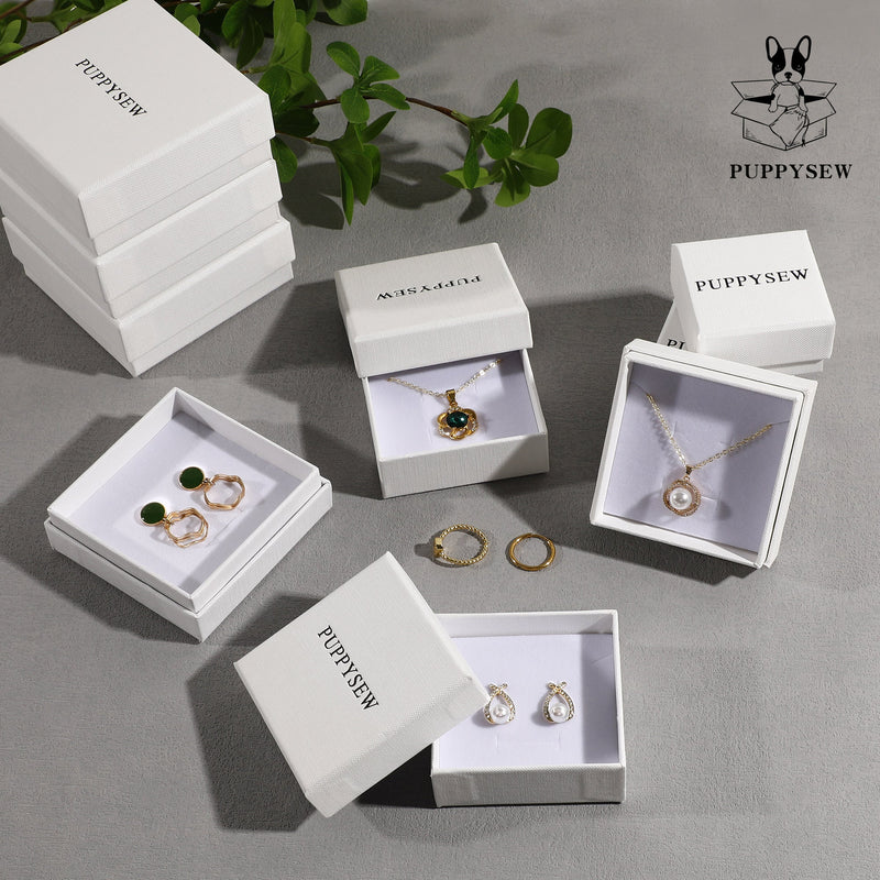 50 Custom Logo Jewelry Boxes: Necklace, Ring, Earring Packaging-zoom-