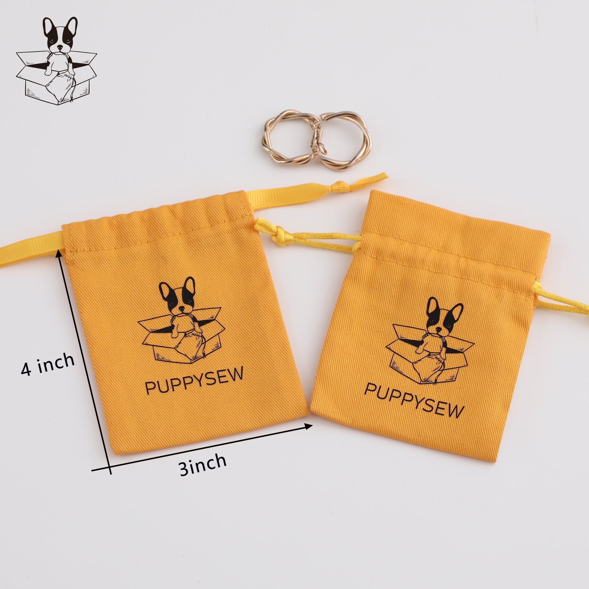 Custom Logo Cotton Drawstring Bag, Personalized Jewelry Pouch-zoom-8
