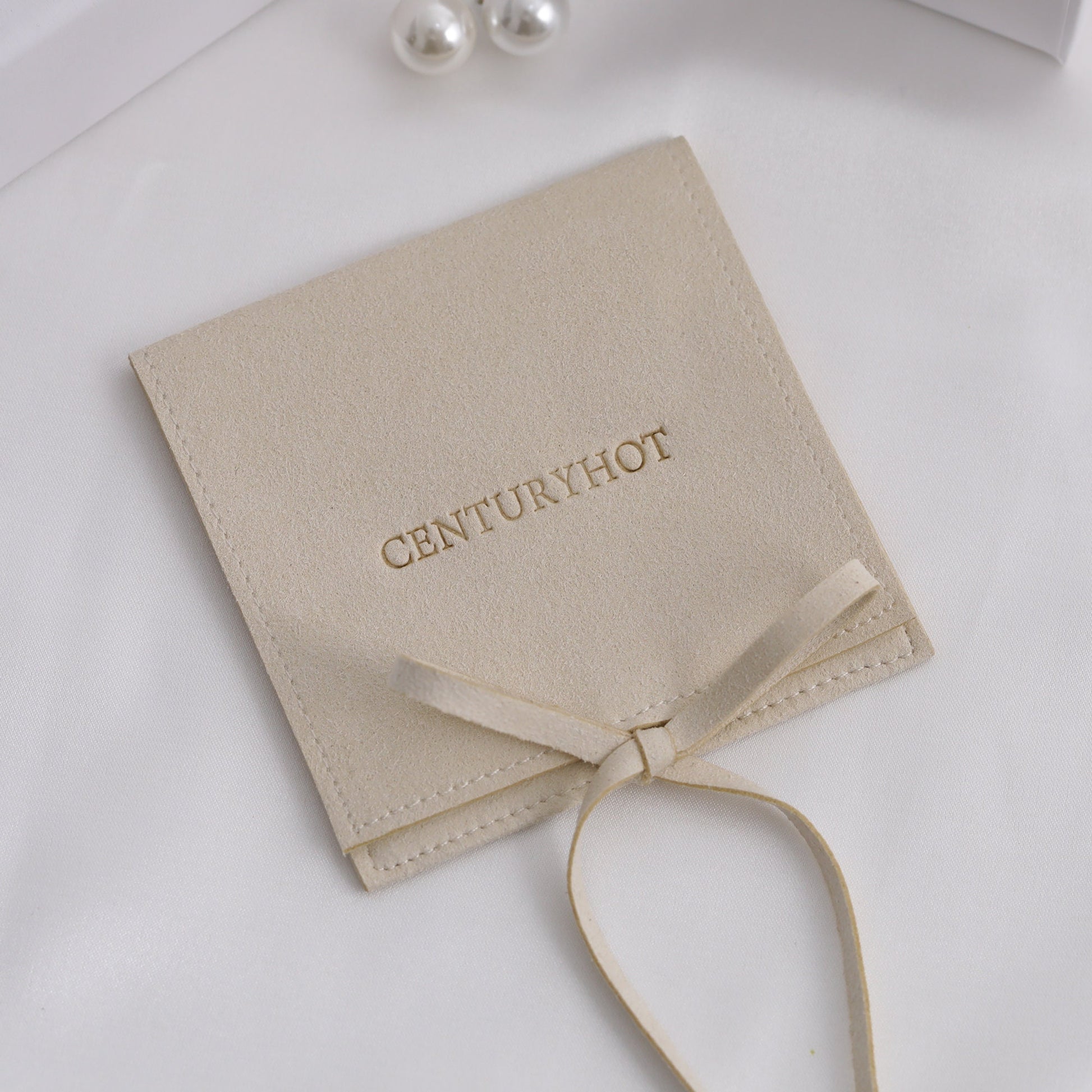 Personalized Microfiber Jewelry Bags, Embossed Logo Packaging-2