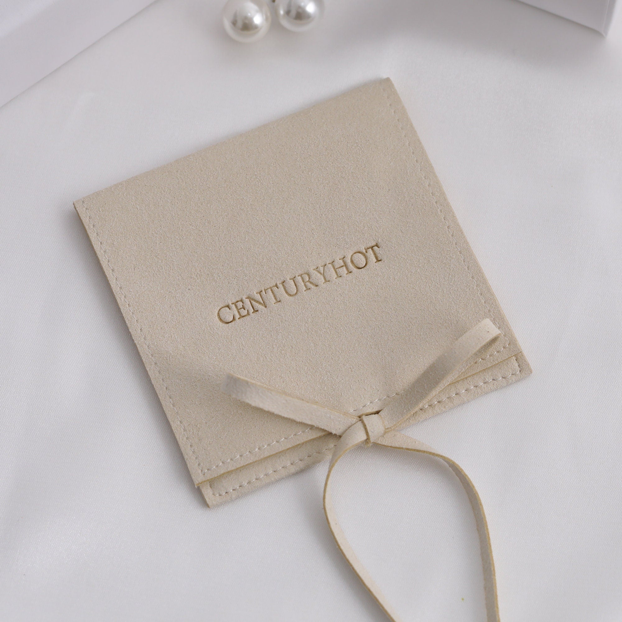 Personalized Microfiber Jewelry Bags, Embossed Logo Packaging