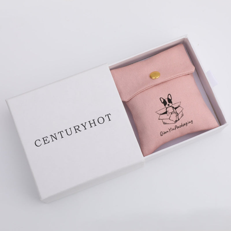 Custom Logo Cotton Twill Jewelry Bag with Snap, Personalized Sachet (50 Pieces)-zoom-